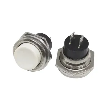 16mm Push Button Momentary ON-OFF 2A PBS-26B - WHITE 16mm Push Button Momentary ON-OFF 2A PBS-26B - WHITE