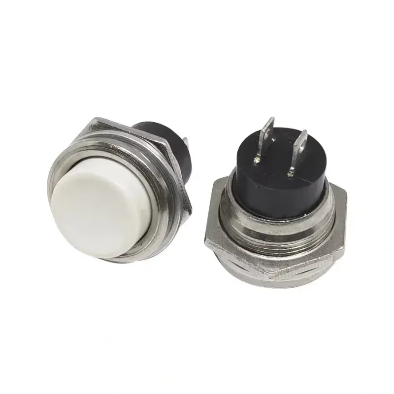 16mm Buton de Împingere Momentan ON-OFF 2A PBS-26B - ALB
