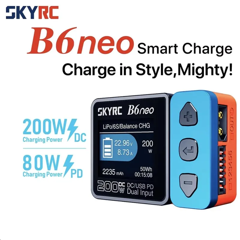SKYRC B6neo Lipo Battery Smart Balance Charger DC 200W PD 80W SKYRC B6neo Lipo Battery Smart Balance Charger DC 200W PD 80W