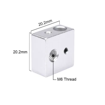 MK8 Aluminum Heat Block 20x20x10mm MK8 Aluminum Heat Block 20x20x10mm