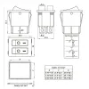 KCD3 ON-OFF Rocker Switch SPST 6 Pin 2-Way 250V 15A - Red