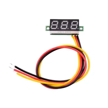 3 Wires Mini Digital DC Voltmeter Display 4.5-100V-Red 3 Wires Mini Digital DC Voltmeter Display 4.5-100V-Red