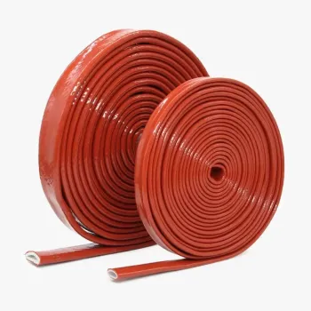 Manșon Din Fibră de Sticlă Izolat cu Silicon de 3 mm Clasa H - 1 Metru