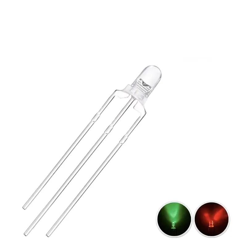 3mm Dual-Color LED: Green-Red Common Cathode