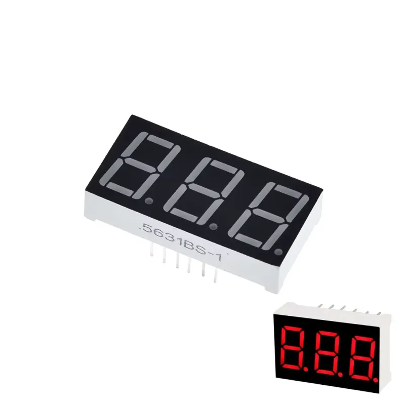 14mm 7-Segment 3 Digit Display Common Anode 5631BS - RED