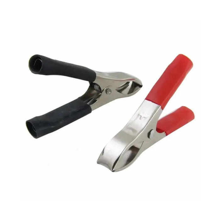 Insulated Crocodile Clip 75mm 15A Black - Red (Pair)