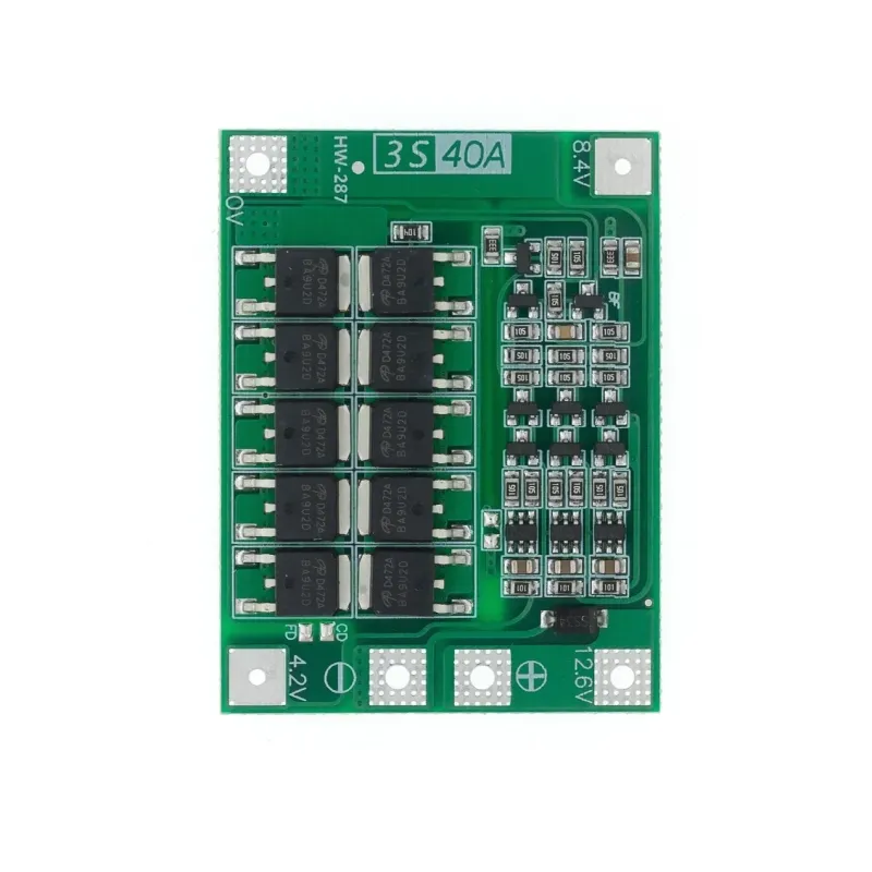 3S 40A 12.6V Lithium Battery Protection Board cu Funcție de Echilibrare - Modul BMS 3S 40A