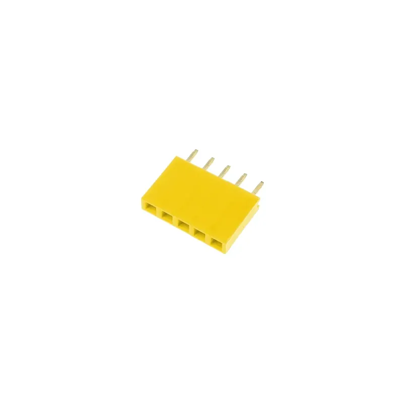 1x5 Pin Header 2.54mm Pitch Yellow - Female