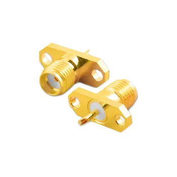 Conector Femelă SMA Pentru Montare pe Panou cu 2 Găuri Conector Femelă SMA Pentru Montare pe Panou cu 2 Găuri