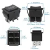 Momentary 6 Pin DPDT Button Rocker Switch ON-OFF-ON AC 250V 16A KCD2-223