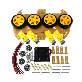 4WD Transparent Chassis Wheeled Car Kit - 4WD Car Chassis Kit 4WD Transparent Chassis Wheeled Car Kit - 4WD Car Chassis Kit