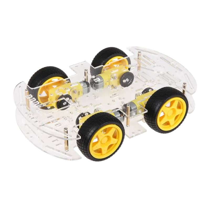 4WD Transparent Chassis Wheeled Car Kit - 4WD Car Chassis Kit