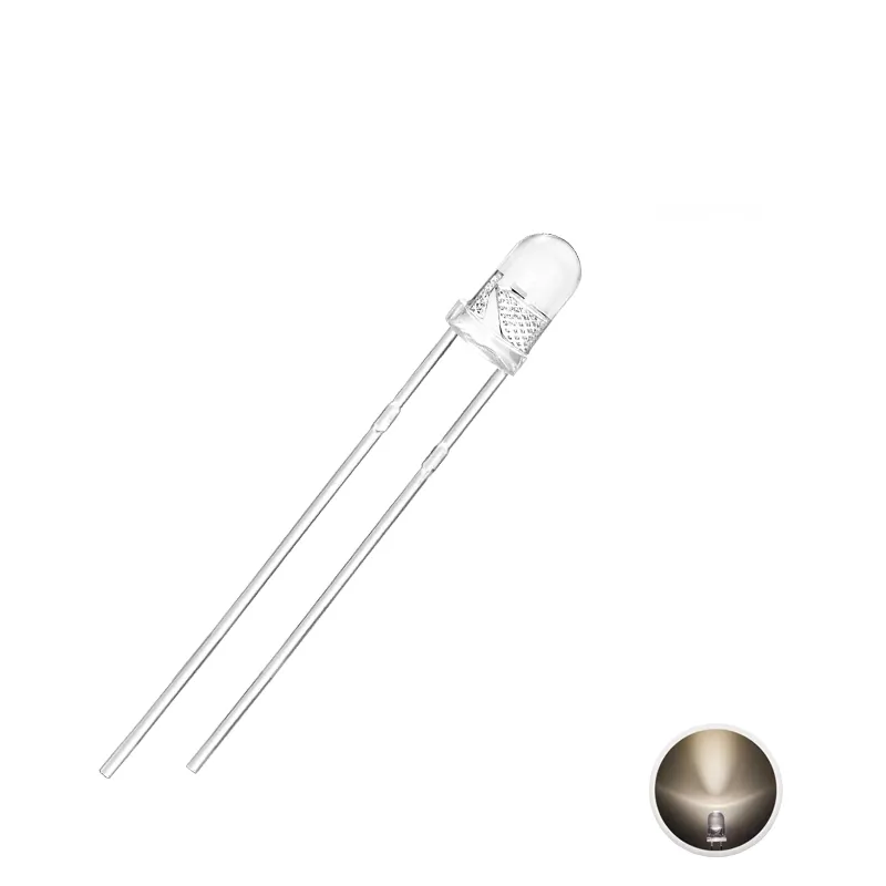 LED 3mm Lumină de zi Transparentă