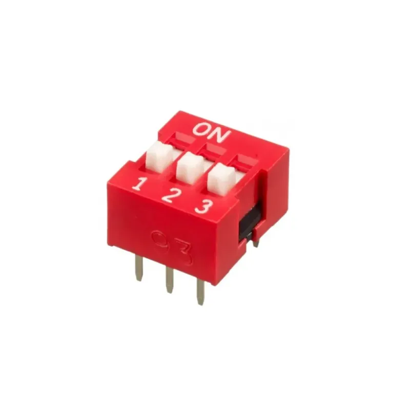 Comutator Dip cu 3 Pini 2,54 mm Roșu