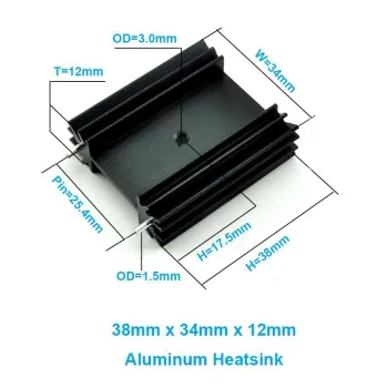TO-247 Transistor Heatsink Cooler 38x34x12mm Aluminium - Black TO-247 Transistor Heatsink Cooler 38x34x12mm Aluminium - Black