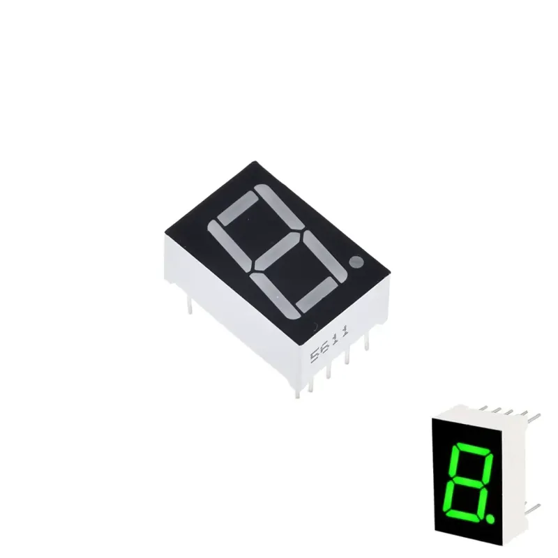 Afișaj cu 1 Cifră și 7 Segmente de 14 mm Catod Comun 5611AG - VERDE