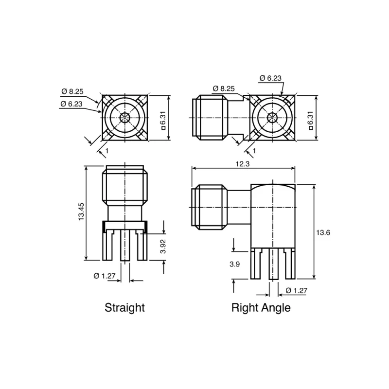 SMA Female Jack RF Connector For PCB SMA Female Jack RF Connector For PCB