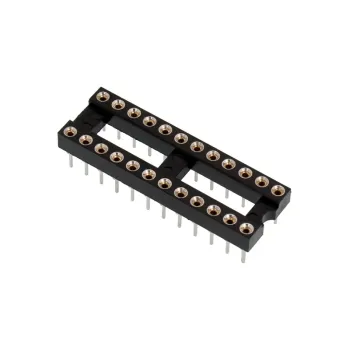 Precision IC Socket, 24 Pins, DIP-24, 2x12 Integrated Circuit Precision IC Socket, 24 Pins, DIP-24, 2x12 Integrated Circuit