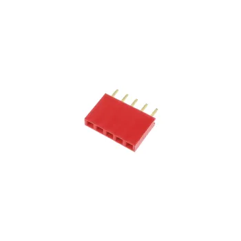 1x5 Pin Header 2.54mm  Rosu - Femeie 1x5 Pin Header 2.54mm  Rosu - Femeie