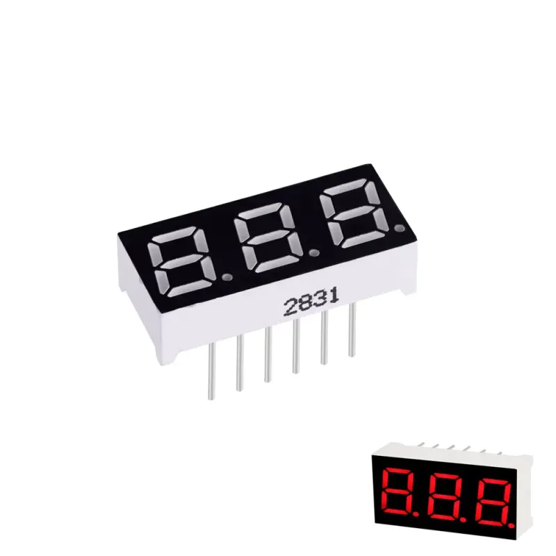 7mm 7-Segment 3 Digit Display Common Anode 2831BS - RED