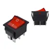 KCD2-202N ON-ON Rocker Switch DPDT 6 Pin 250V 16A - Red