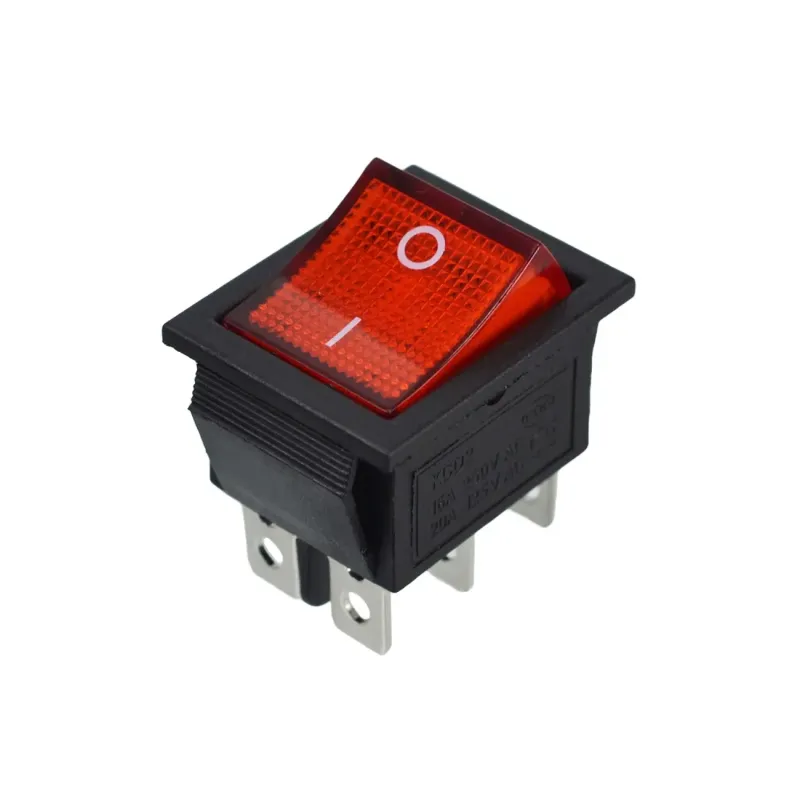 KCD2-202N ON-ON Rocker Switch DPDT 6 Pin 250V 16A - Red