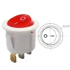 ON/OFF Mini Rocker Switch SPDT Illuminated 250V 6A 3 Pin - WHITE