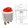 ON/OFF Mini Rocker Switch SPDT Illuminated 250V 6A 3 Pin - WHITE