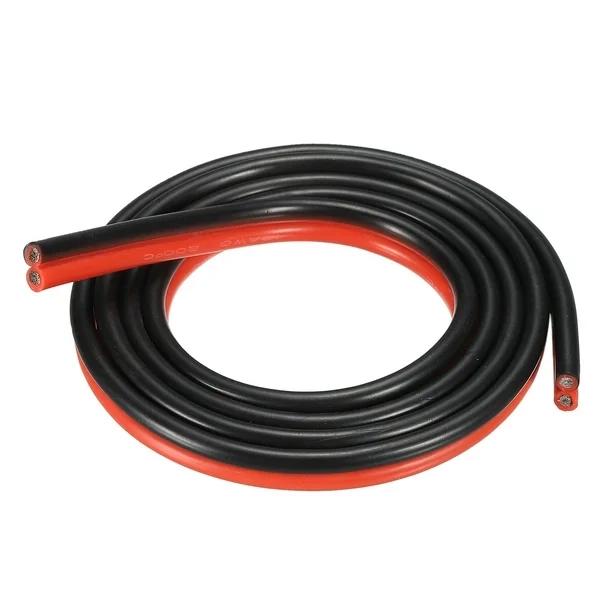 24 AWG 2 Conductor Parallel Flexible Silicone Wire Cable Black-Red - 1 Meter 24 AWG 2 Conductor Parallel Flexible Silicone Wire Cable Black-Red - 1 Meter