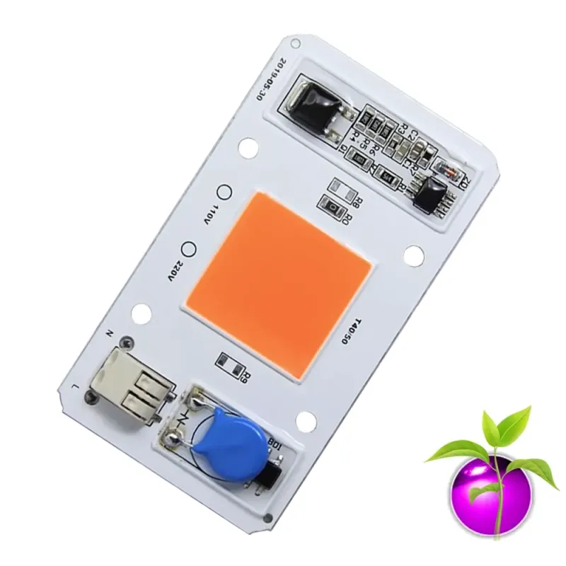 220V 50W Full Spectrum Plant Grow Power Led Board Module 380–840nm Pink