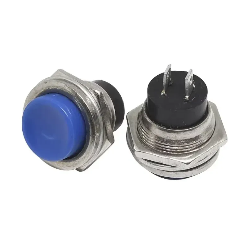 Buton de 16 mm ON-OFF Momentan 2A PBS-26B - BLUE