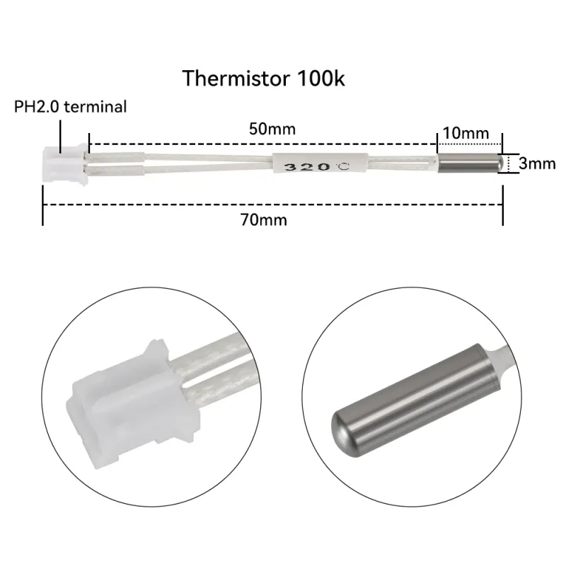 320°C Thermistor Compatible with K1 / K1 Max / K1C Hotend 320°C Thermistor Compatible with K1 / K1 Max / K1C Hotend