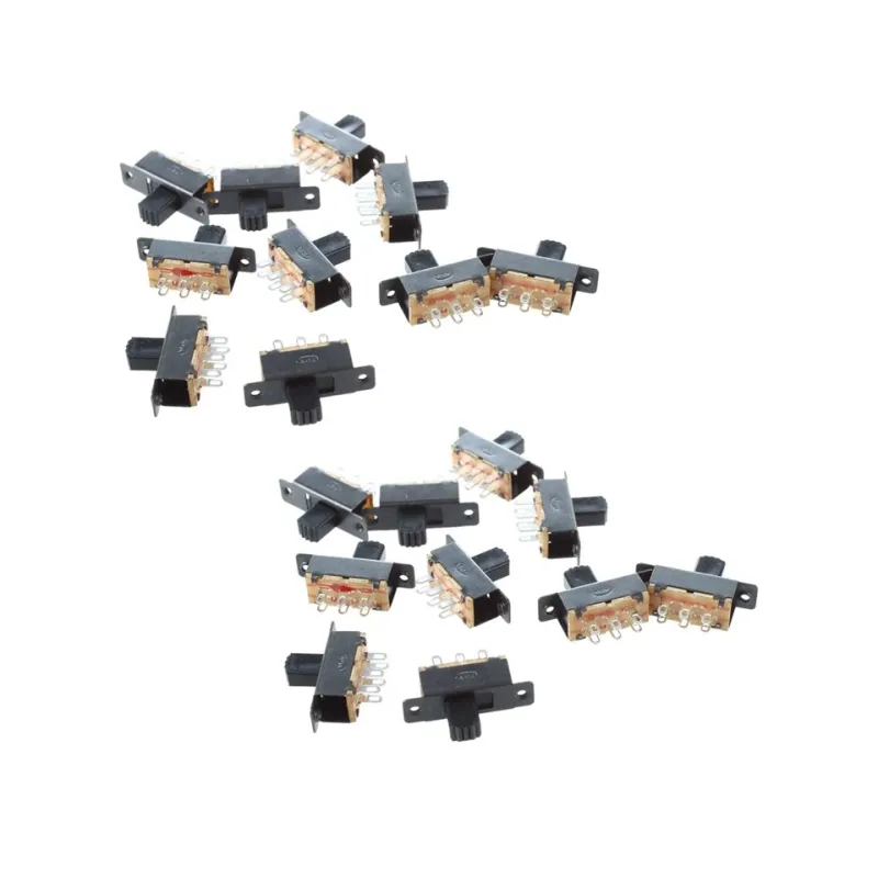 SS22F25-G7 Mini Comutator Glisant cu Montare pe Panou 2 Poziții DPDT 2P2T SS22F25-G7 Mini Comutator Glisant cu Montare pe Panou 2 Poziții DPDT 2P2T