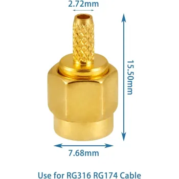 RP-SMA Male RF Connector for RG316 RG174 RG178 RP-SMA Male RF Connector for RG316 RG174 RG178