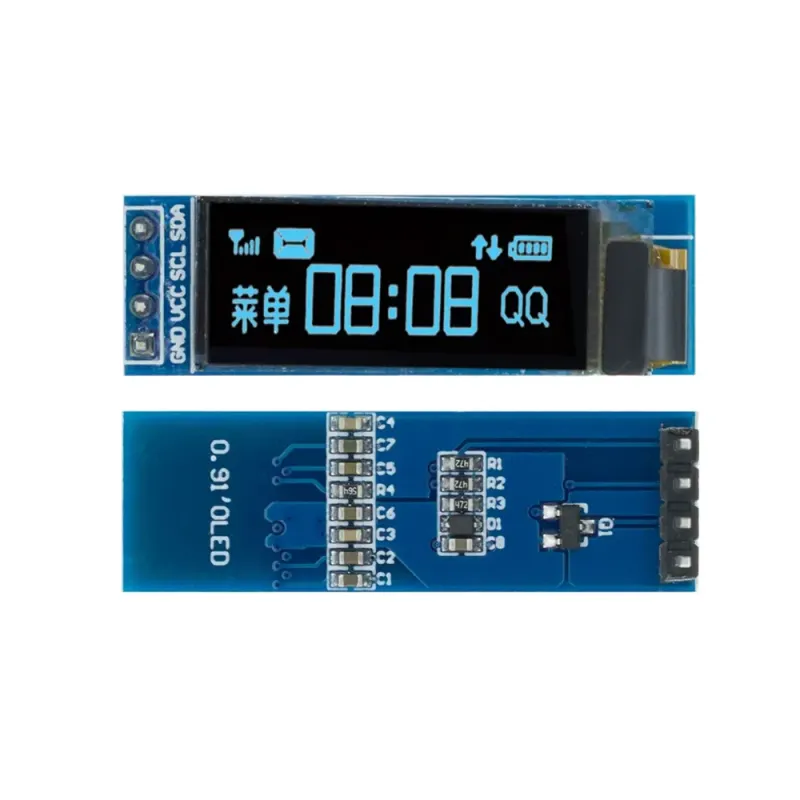 0.91" OLED Display Module – Blue Screen, 128x32 Pixels
