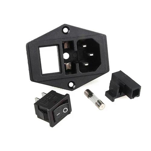 AC Power Socket Male 250V 10A with Rocker Switch and 10A Fuse AC Power Socket Male 250V 10A with Rocker Switch and 10A Fuse
