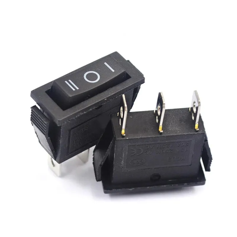 KCD3-103 Rocker Switch SPDT ON-OFF- ON 250V 15A 3 Ways - Black KCD3-103 Rocker Switch SPDT ON-OFF- ON 250V 15A 3 Ways - Black