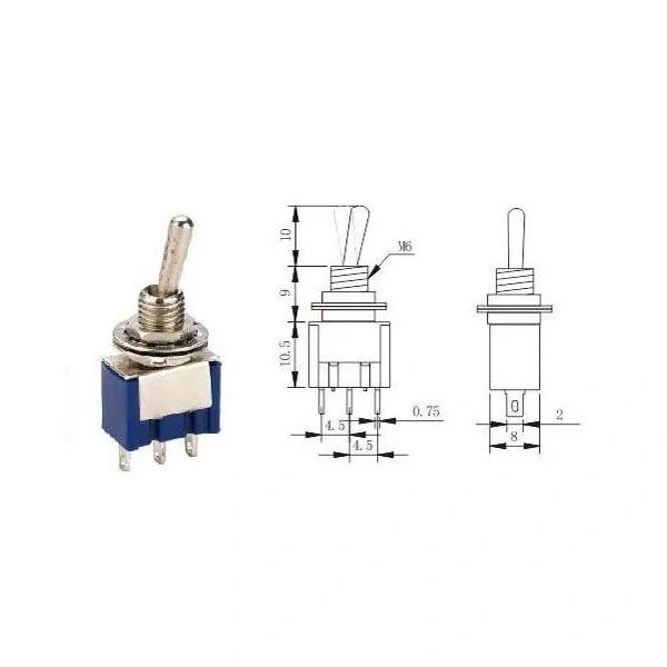 MTS-103 Toggle Switch 250V 3A SPDT ON-OFF-ON MTS-103 Toggle Switch 250V 3A SPDT ON-OFF-ON